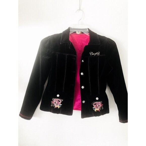 Coogi Girl’s Jacket Size Large (12/14) Elegant Velour Black. Fully Lined - Picture 3 of 11